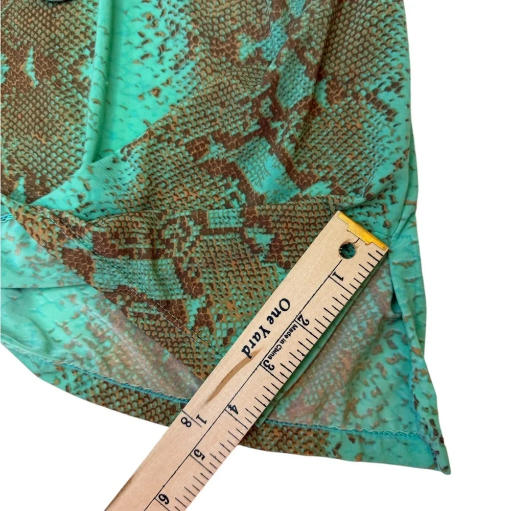 ViX by Paula Hermanny Snakeskin Print Beach Coverup Drawstring Deep V Neck Large - Picture 14 of 14